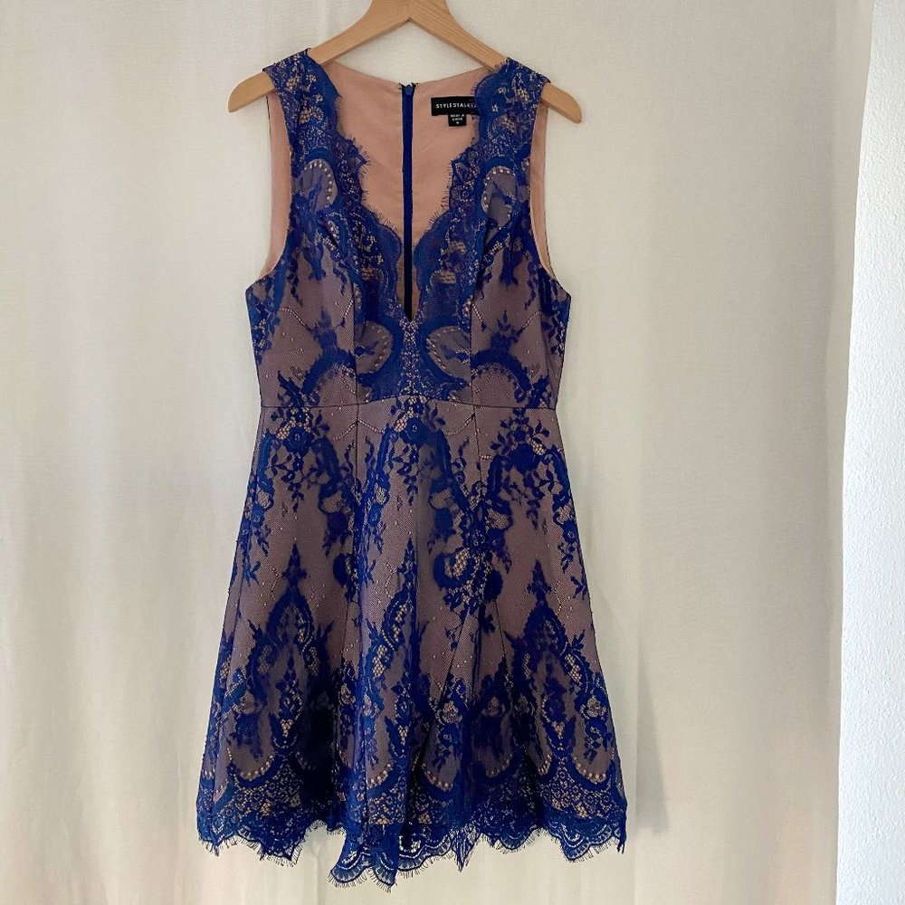 StyleStalker Women's Lace Mini Fit and Flare Dress